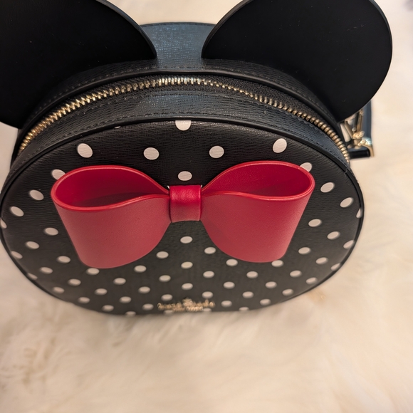 Kate Spade Black and White Polka Dot Mini Bag with Pink Bow - Picture 2 of 4